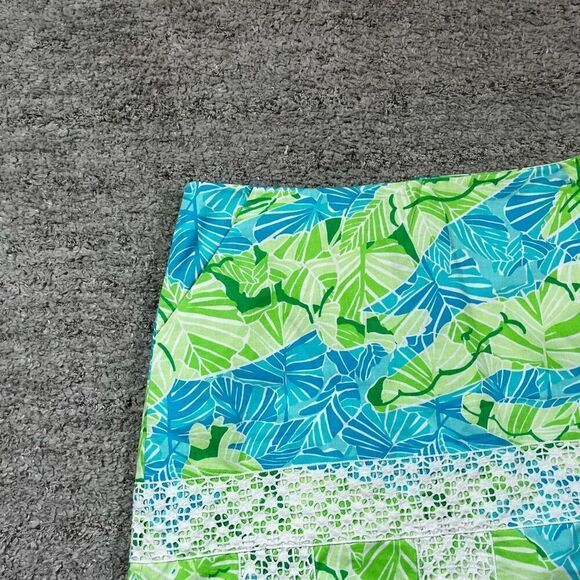 Lilly Pulitzer Turquoise Gator Alley Overlay Patterned Mini Skirt - Picture 2 of 5